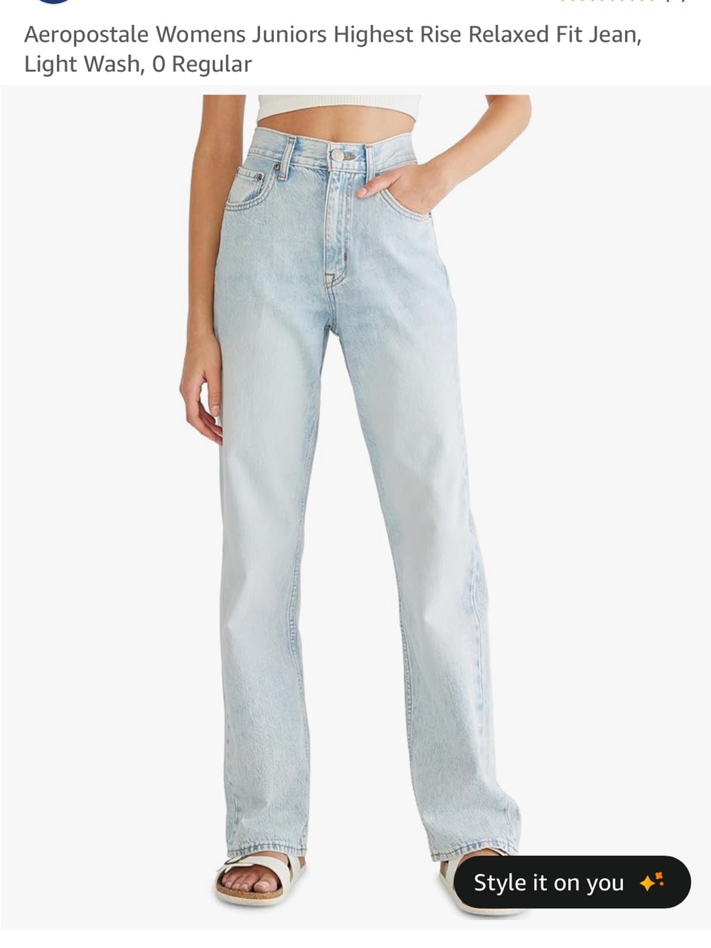 Aeropostale Light Blue High-Rise Relaxed Straight Jeans